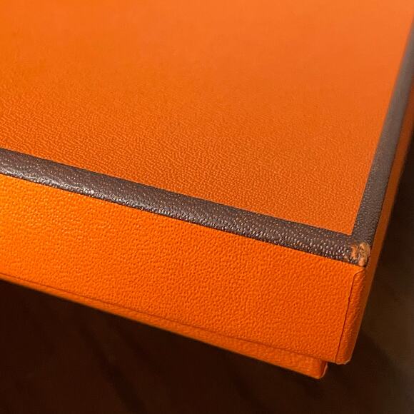 Hermes Scarf Gift Box Empty Orange Cardboard Paris France Storage Tissue Paper - Picture 11 of 11